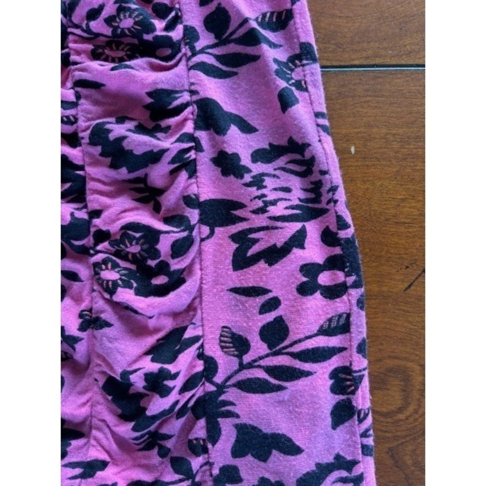 Free People Vintage Y2K Pink Black Floral Ruched Sequin Mini Cocktail Dress Sz 2 - Picture 11 of 14